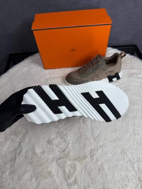 Hermes Bouncing Brown Suede Sneakers