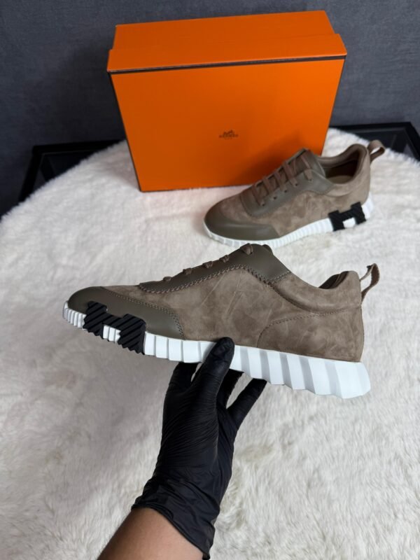 Hermes Bouncing Brown Suede Sneakers
