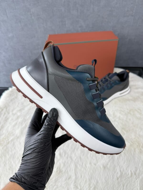 Loro Piana Weekend Walk Sneakers Grey Blue Leather