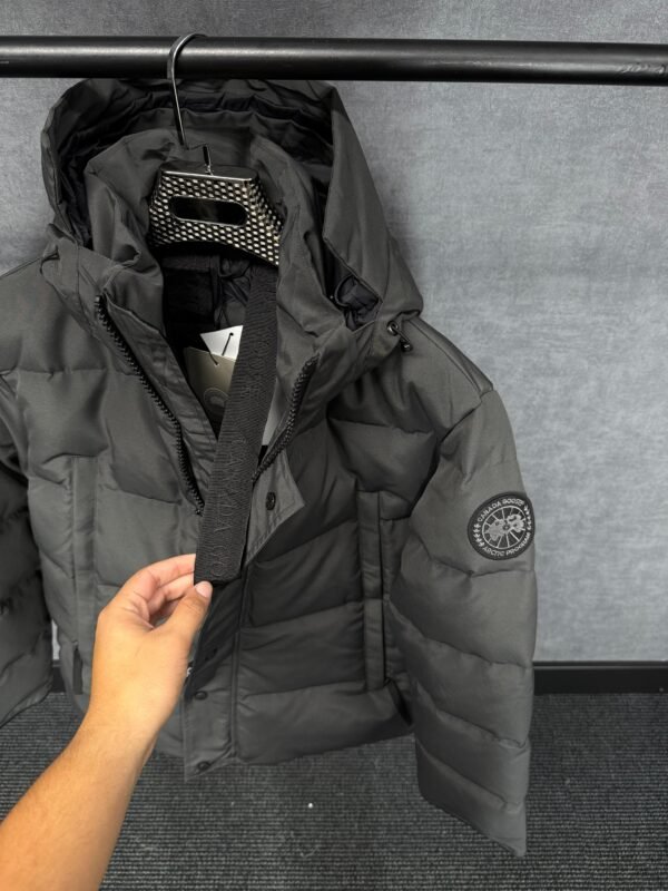 Canada Goose Wyndham Grey, Black Logo High Quality