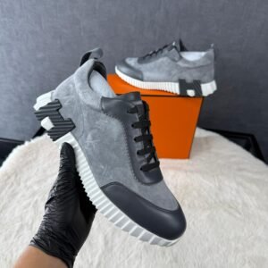 Hermes Bouncing Sneakers Grey Suede