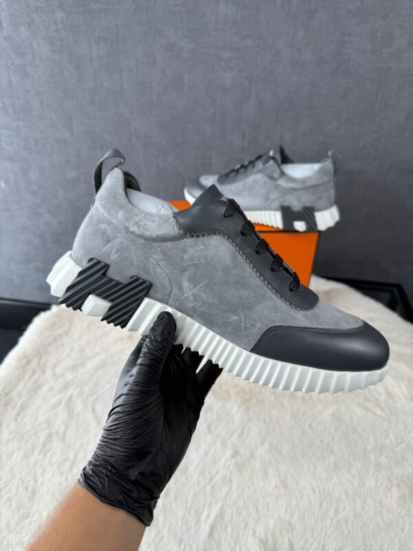 Hermes Bouncing Sneakers Grey Suede