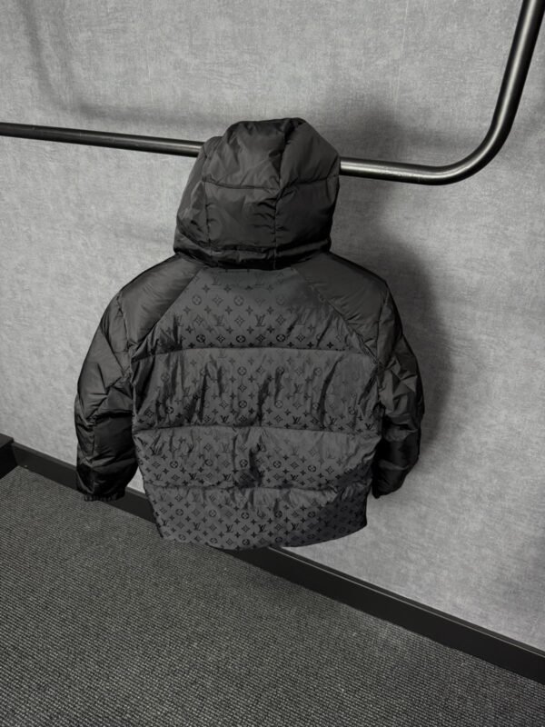 Louis Vuitton Monogram Accent Pillow Puffer Jacket Black High Quality