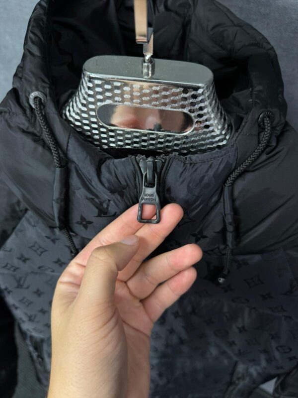 Louis Vuitton Monogram Accent Pillow Puffer Jacket Black High Quality
