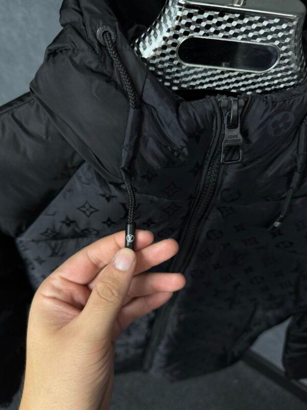 Louis Vuitton Monogram Accent Pillow Puffer Jacket Black High Quality