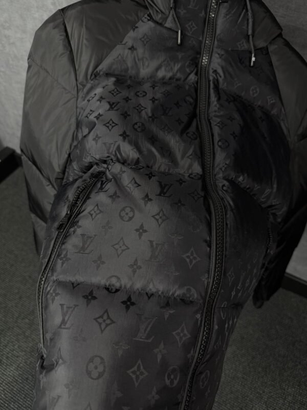 Louis Vuitton Monogram Accent Pillow Puffer Jacket Black High Quality