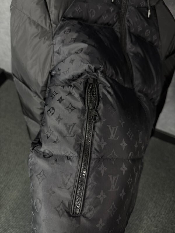 Louis Vuitton Monogram Accent Pillow Puffer Jacket Black High Quality