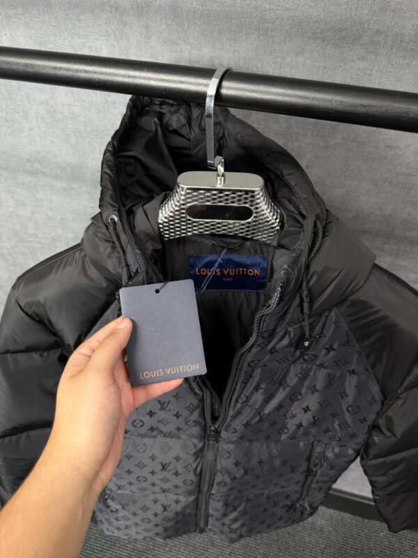 Louis Vuitton Monogram Accent Pillow Puffer Jacket Black High Quality