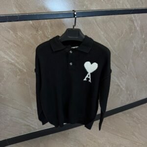 Ami Polo Sweater Black