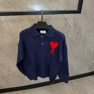 Ami Polo Sweater Purple