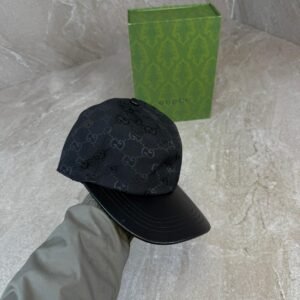 Gucci GG Canvas Baseball Cap Black / Leather