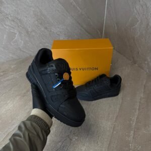 Louis Vuitton Trainer Sneaker Black on Black Monogram