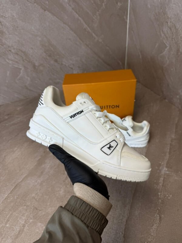 Louis Vuitton Trainers White, Black Accents