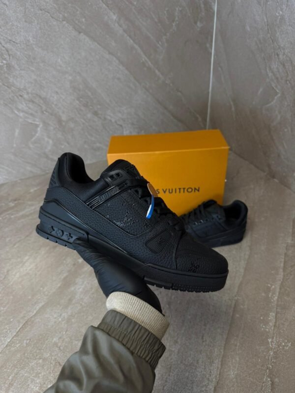 Louis Vuitton Trainer Sneaker Black on Black Monogram