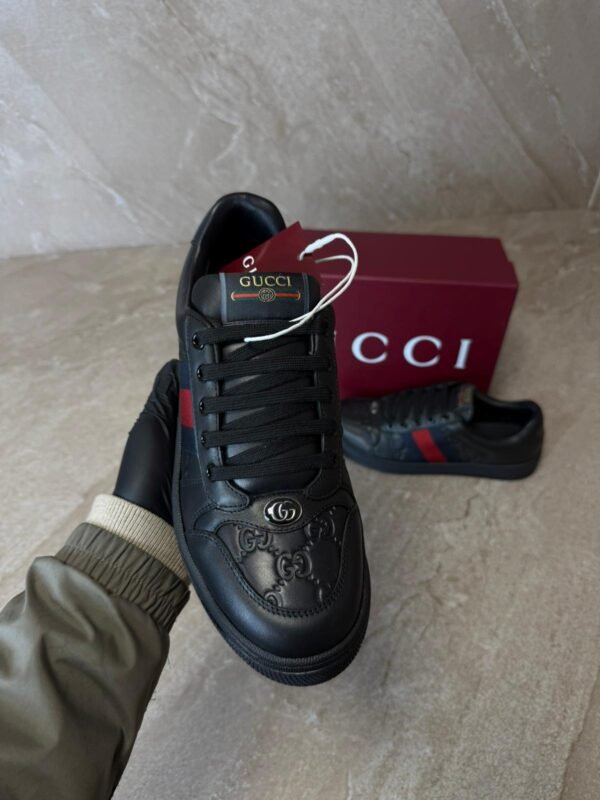 Gucci GG Embossed Leather Low-Top Sneakers Black