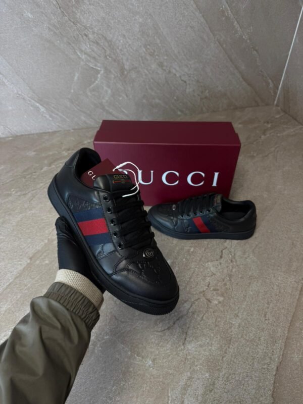 Gucci GG Embossed Leather Low-Top Sneakers Black