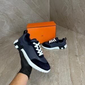 Hermes Bouncing Dark Blue, Black Logo