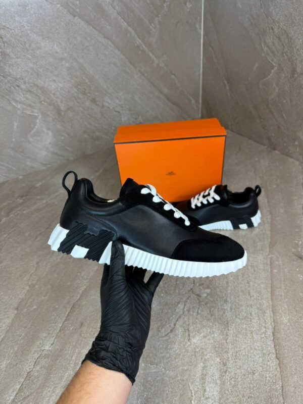 Hermes Bouncing Black White Leather