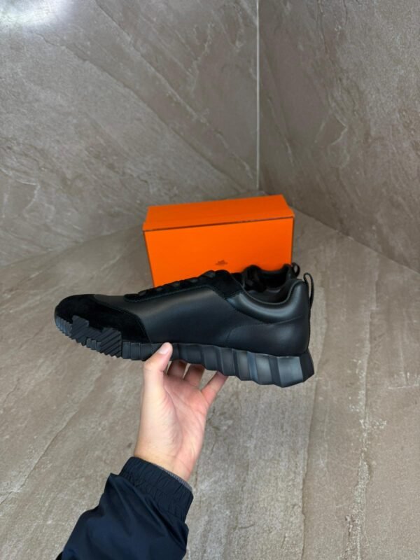 Hermes Bouncing Black on Black Leather Sneakers