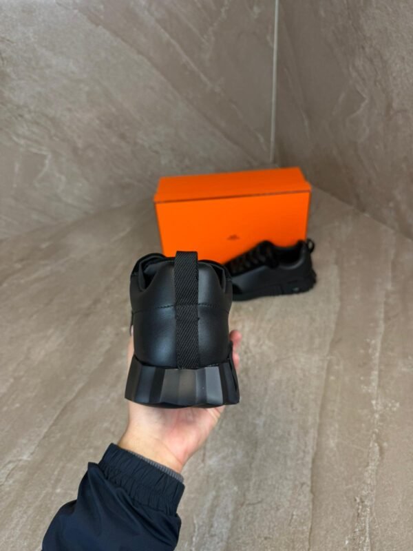 Hermes Bouncing Black on Black Leather Sneakers