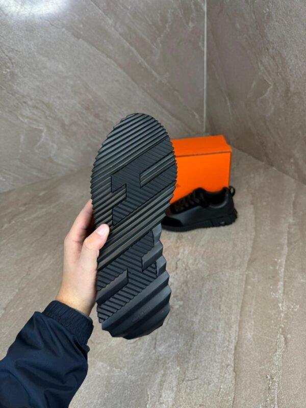 Hermes Bouncing Black on Black Leather Sneakers