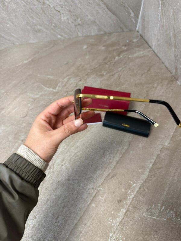 Cartier Brown Small Glasses, Goude Montuur