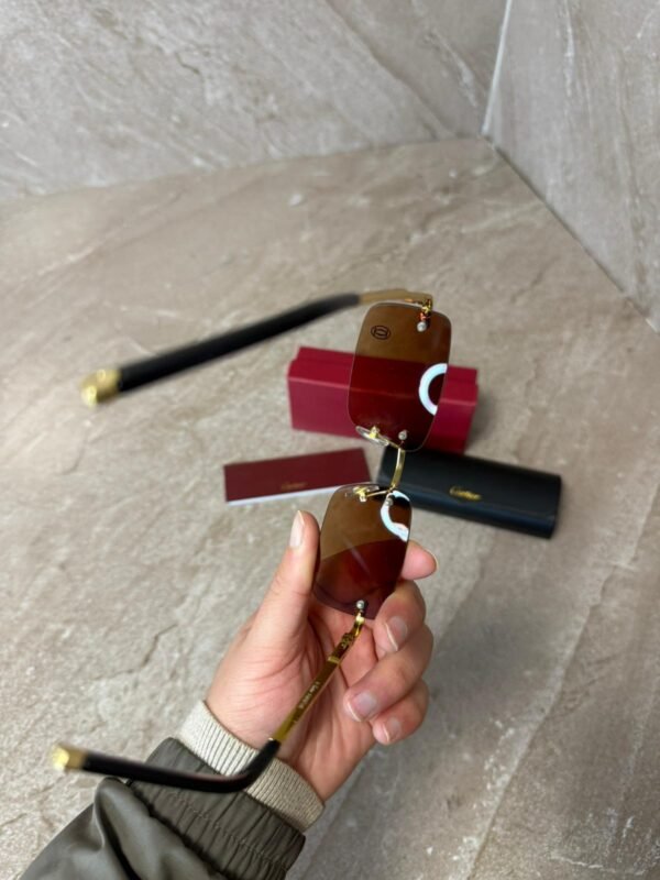 Cartier Brown Small Glasses, Goude Montuur