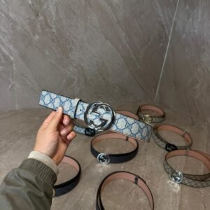 Gucci Blue Riem, Zilvere Logo