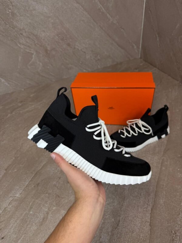 Hermes Bouncing Sneakers Black White, Veters