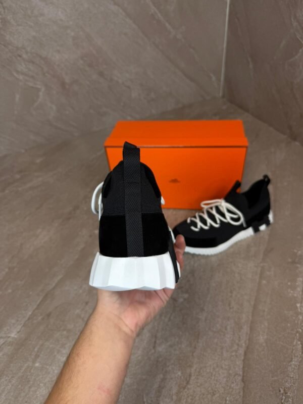 Hermes Bouncing Sneakers Black White, Veters