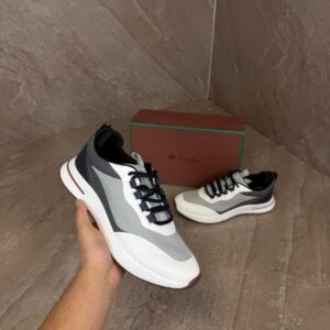 Loro Piana Weekend Walk Sneakers White Grey