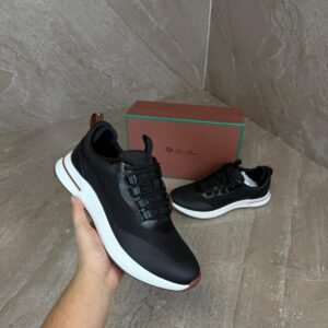 Loro Piana Weekend Walk Sneakers Black Leather