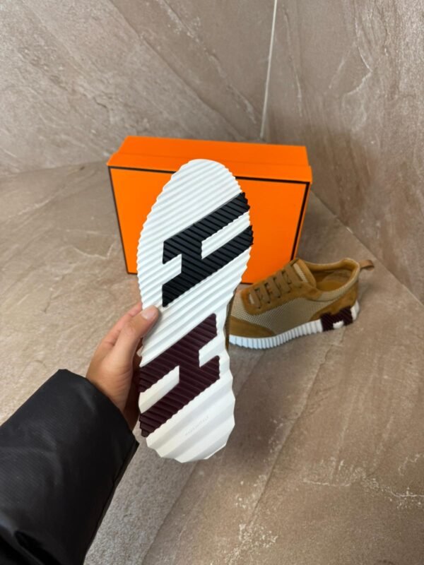Hermes Bouncing Sneakers Brown, Purple Logo