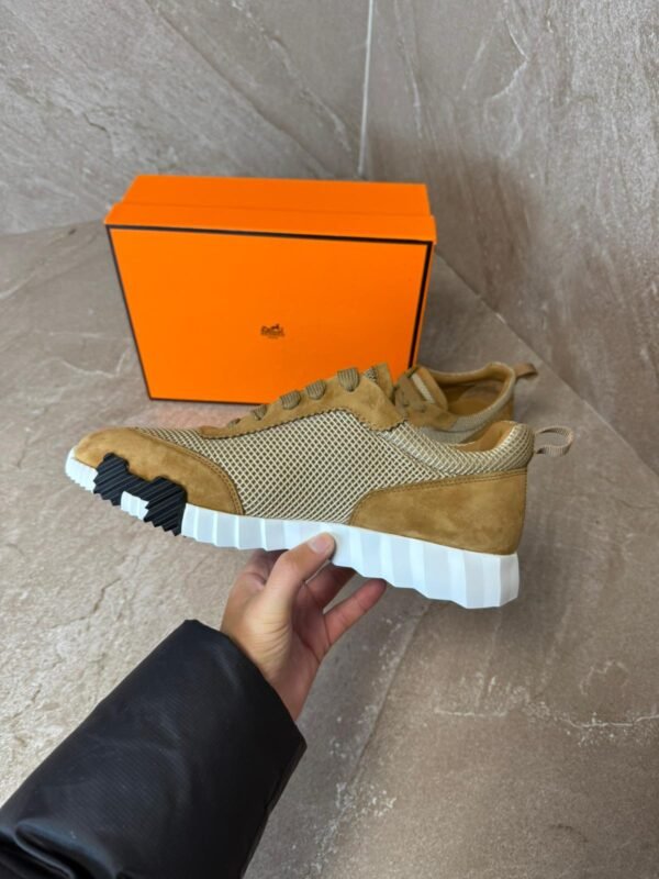 Hermes Bouncing Sneakers Brown, Purple Logo