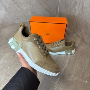 Hermes Bouncing Sneakers Brown Leather