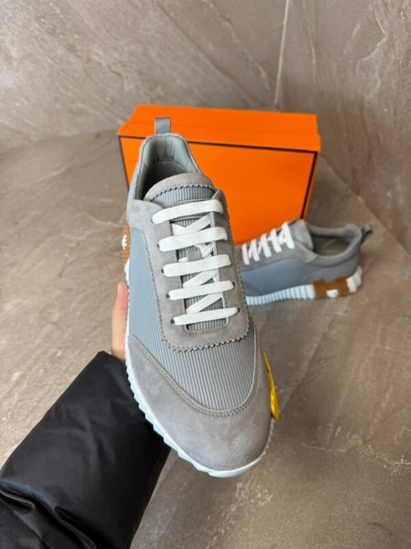 Hermes Bouncing Sneakers Grey, Brown Logo