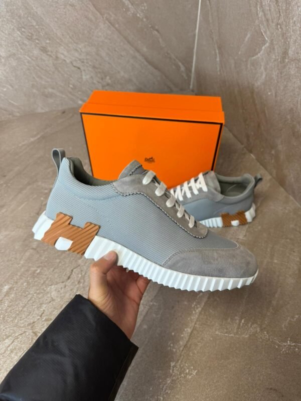 Hermes Bouncing Sneakers Grey, Brown Logo