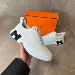 Hermes Bouncing Sneakers White, Black Logo