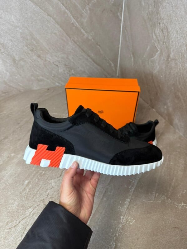 Hermes Bouncing Sneakers Black, Orange Logo