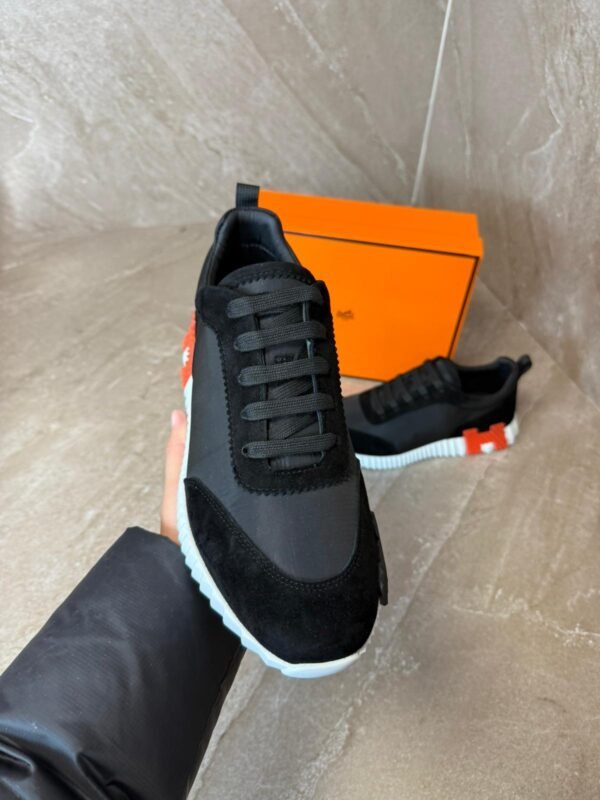 Hermes Bouncing Sneakers Black, Orange Logo