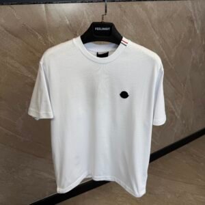 Moncler Black Logo T-Shirt White