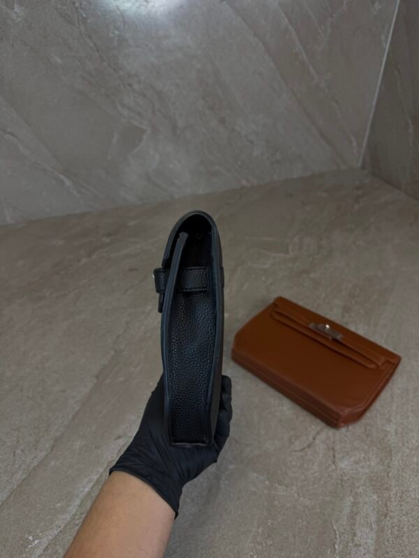 Hermes Kelly depeches 25 pouch Black