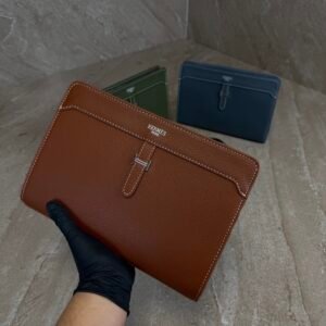 Hermes Clutch Buckle Bag Brown