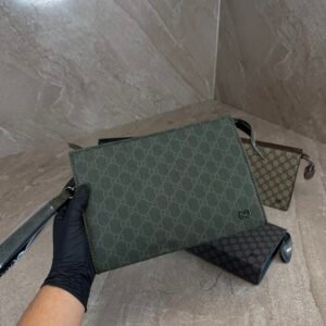 Gucci Green Trim Medium Pouch