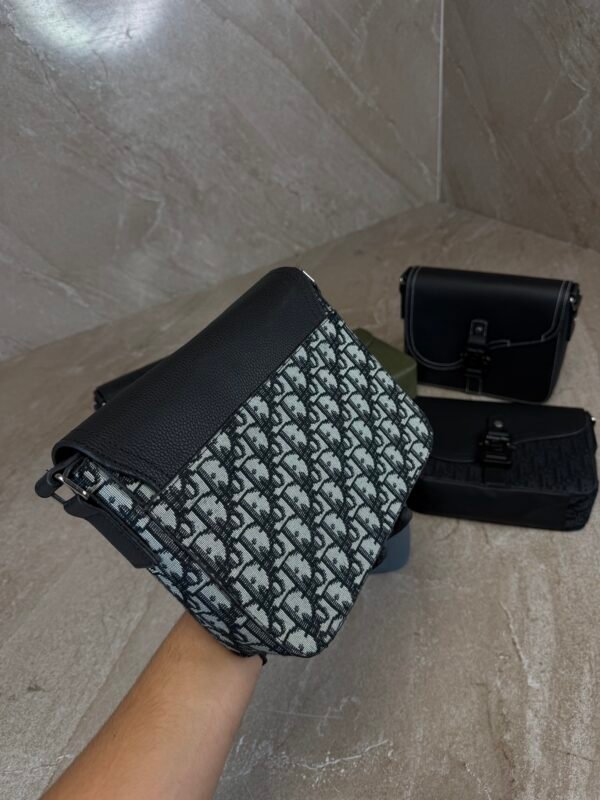 Dior Saddle Messenger Bag Grey-Black