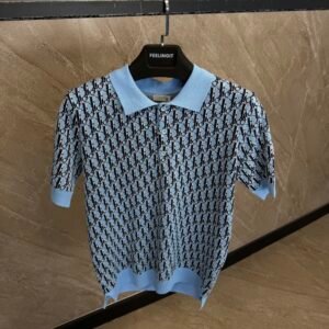 Dior Oblique Polo Shirt Blue