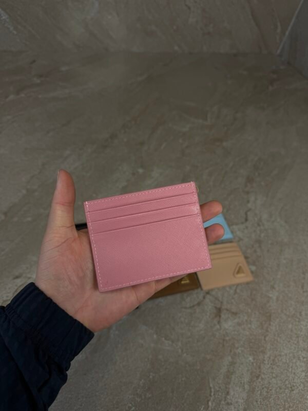 Prada Saffiano Leather Card Holder Pink