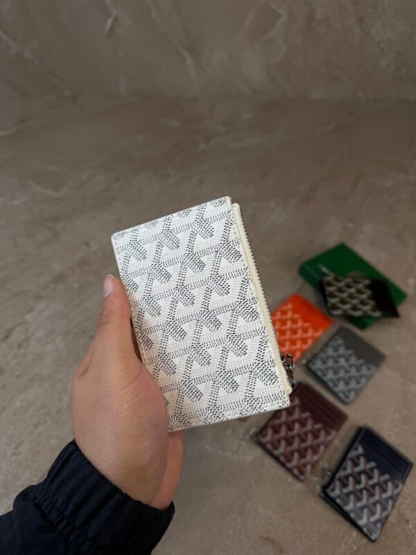 Goyard Bourbon Zipped Card Holder White