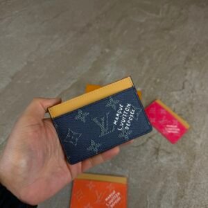 Louis Vuitton Card Holder Monogram Heritage Ocean Blue