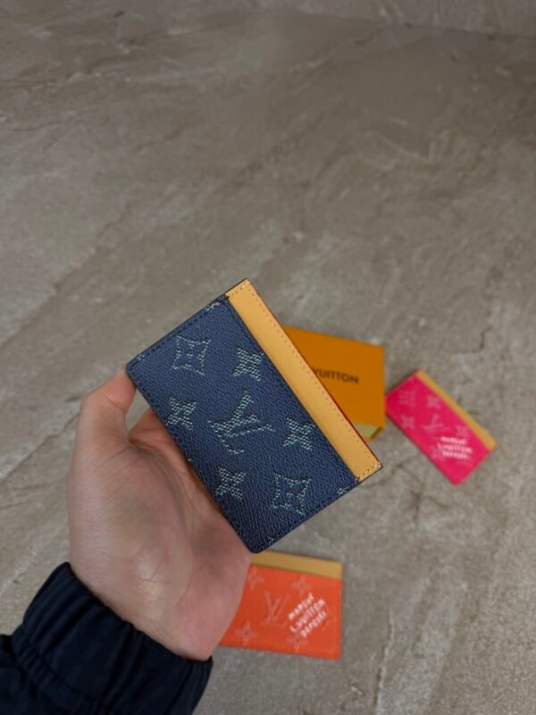 Louis Vuitton Card Holder Monogram Heritage Ocean Blue